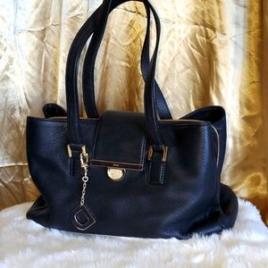 NWOT DKNY pebbled leather satchel black